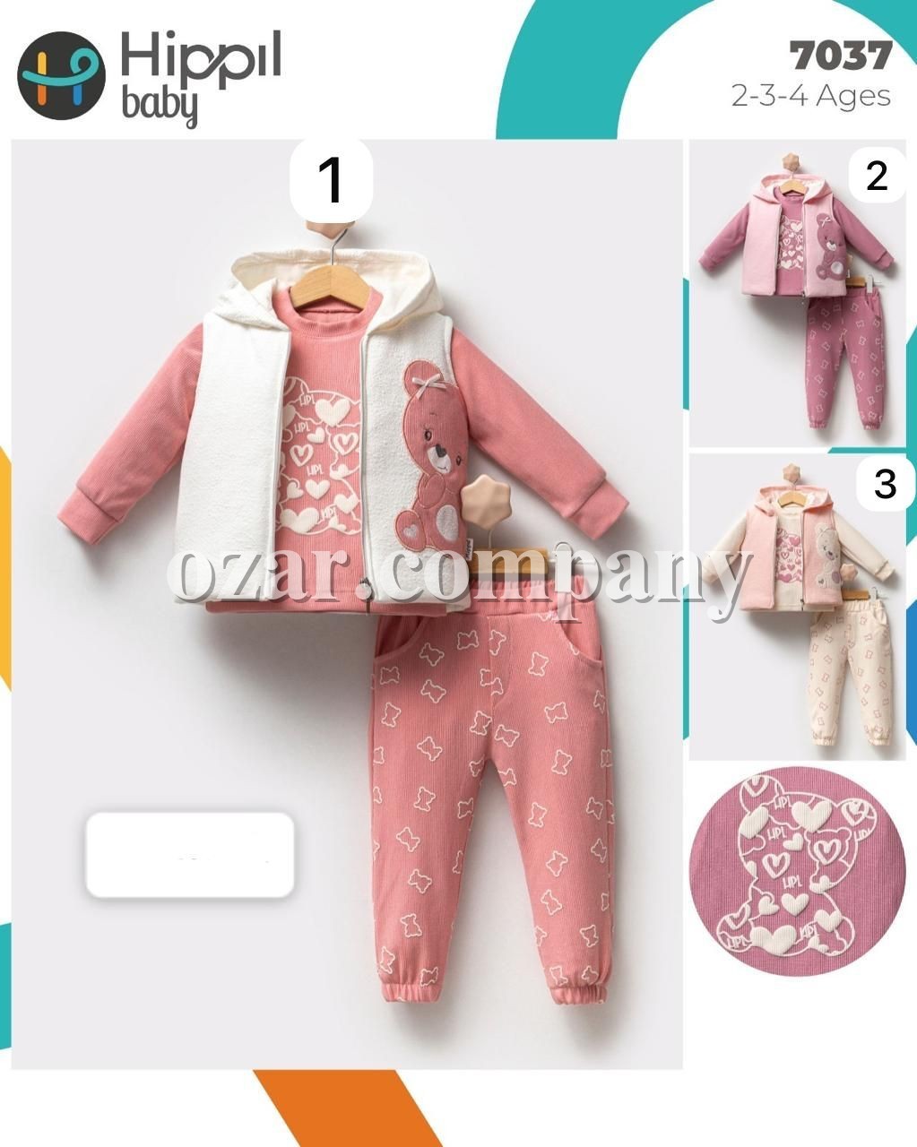 Костюм Тройка Для Девочки Hippil (2-3-4лет) 