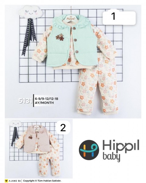 Костюм Тройка Для Девочки Hippil (6-9/9-12/12-18мес.)