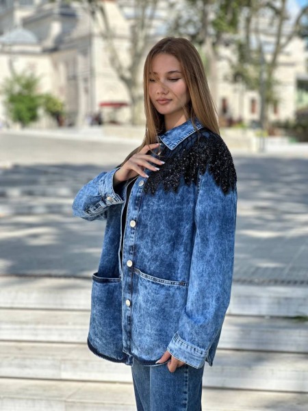 Женская Джинсовая Рубашка Coco Bianca (Большие размеры)