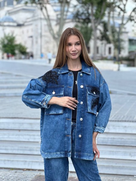 Женская Джинсовая Рубашка Coco Bianca