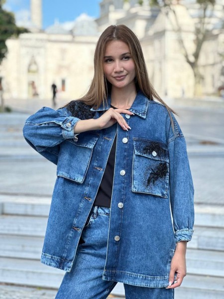 Женская Джинсовая Рубашка Coco Bianca