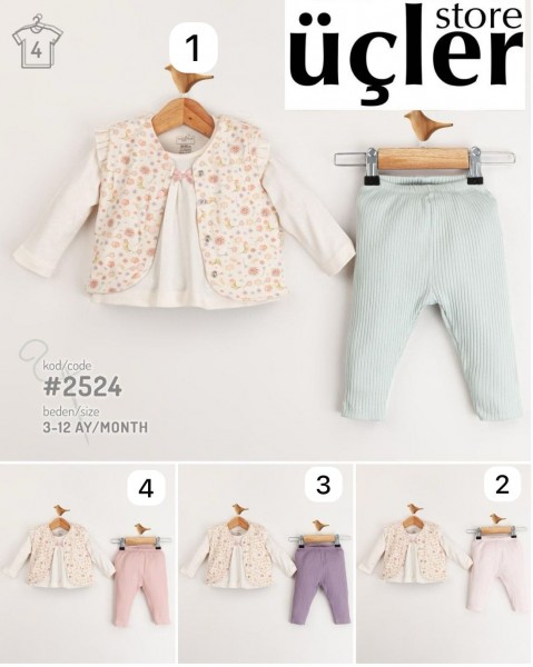 Костюм Тройка Для Девочки Sweet Melisa (3-6-9-12мес.)