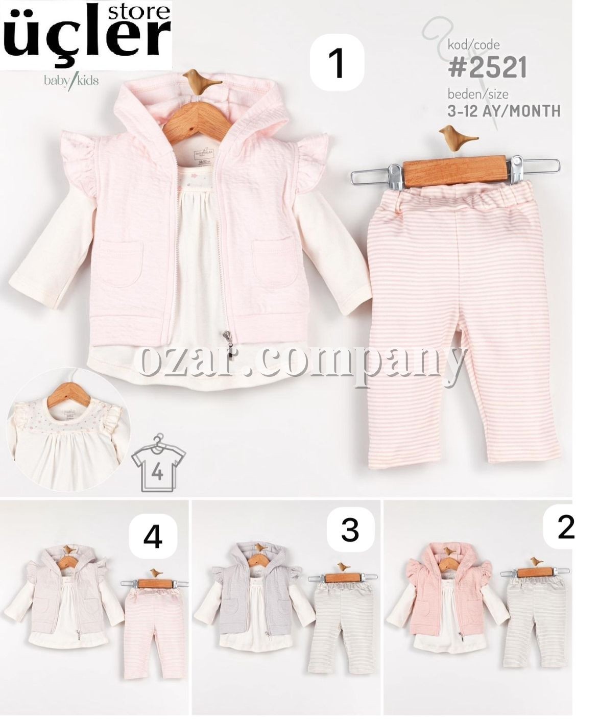 Костюм Тройка Для Девочки Sweet Melisa (3-6-9-12мес.)