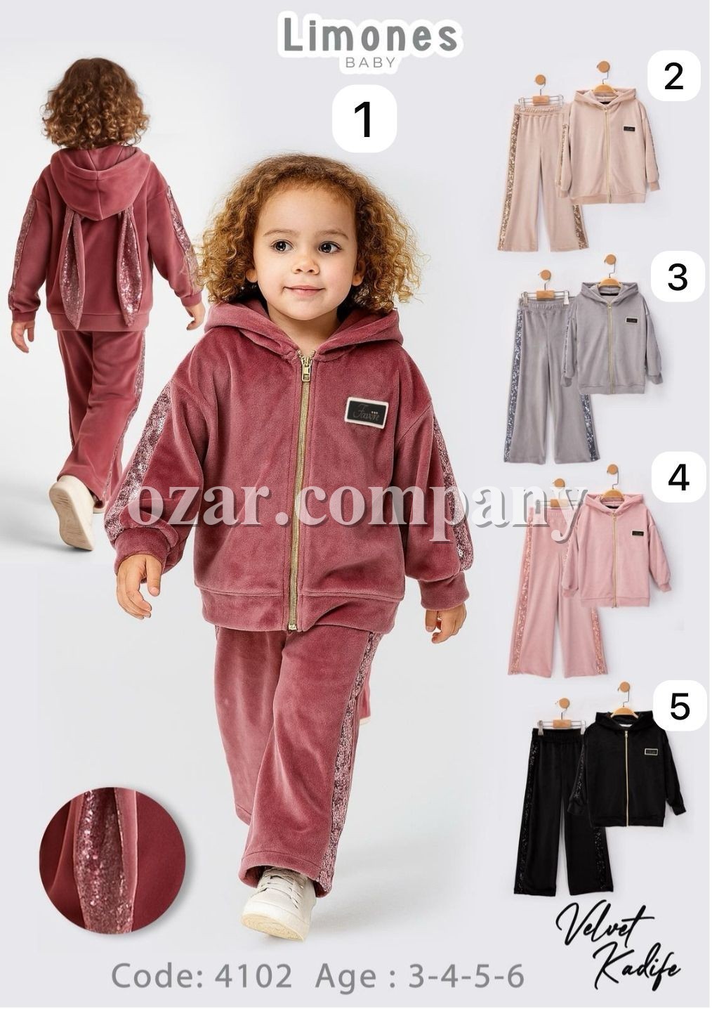 Бархатный Костюм  Для Девочки Limones (3-4-5-6лет) 