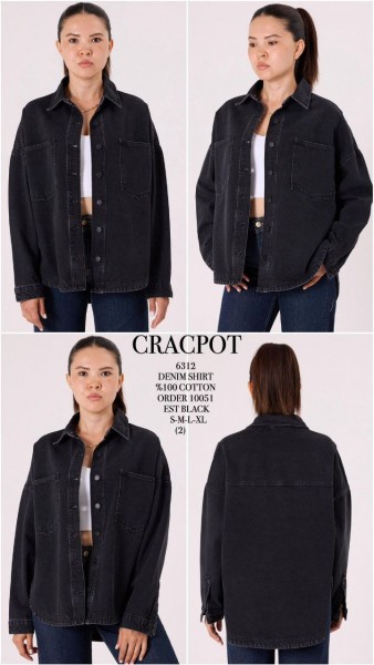 Женская Джинсовая Рубашка-Пиджак Cracpot 