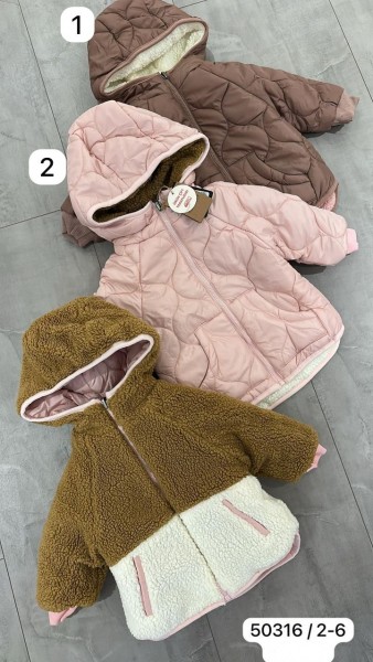 Утеплённая Куртка Для Девочки MDM (2-3-4-5-6лет)