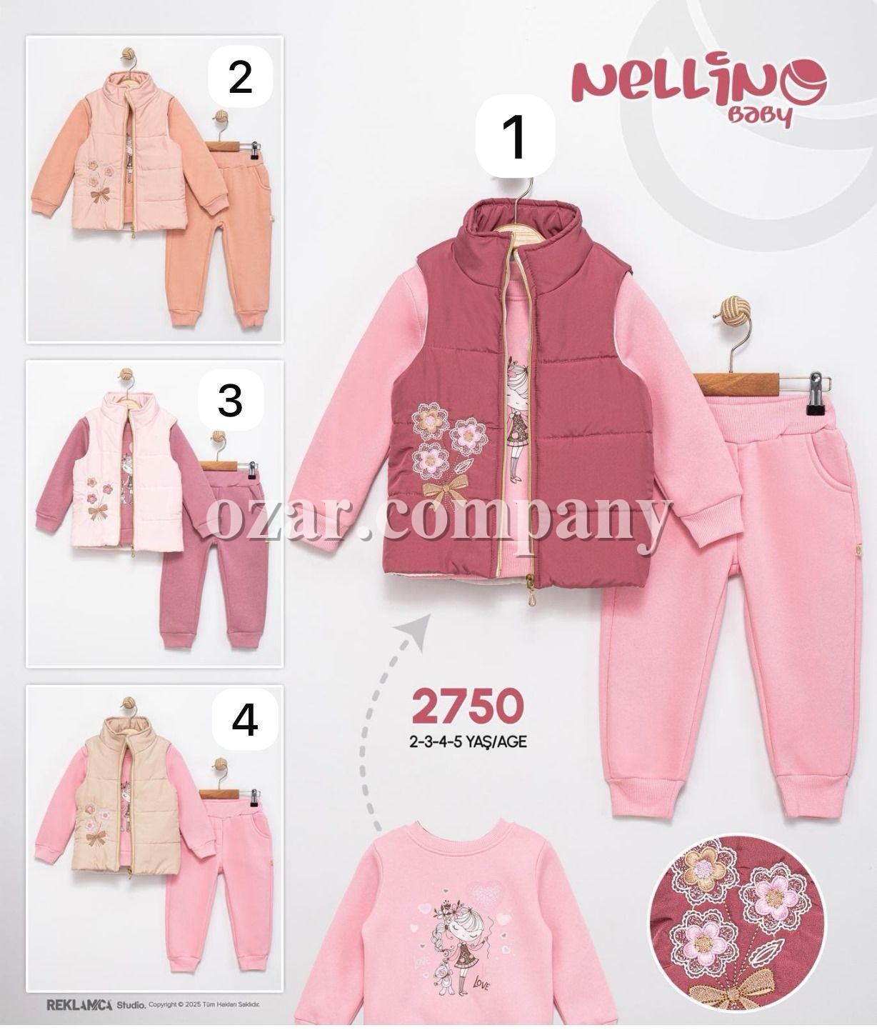 Костюм Тройка Для Девочки Nelino Baby (2-3-4-5лет)