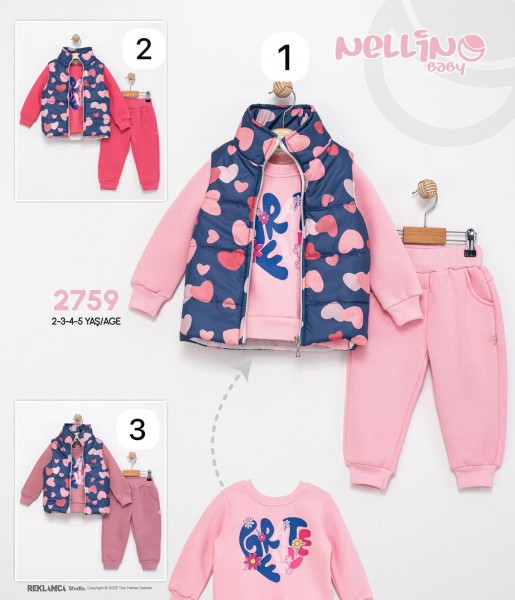 Костюм Тройка Для Девочки Nelino Baby (2-3-4-5лет)