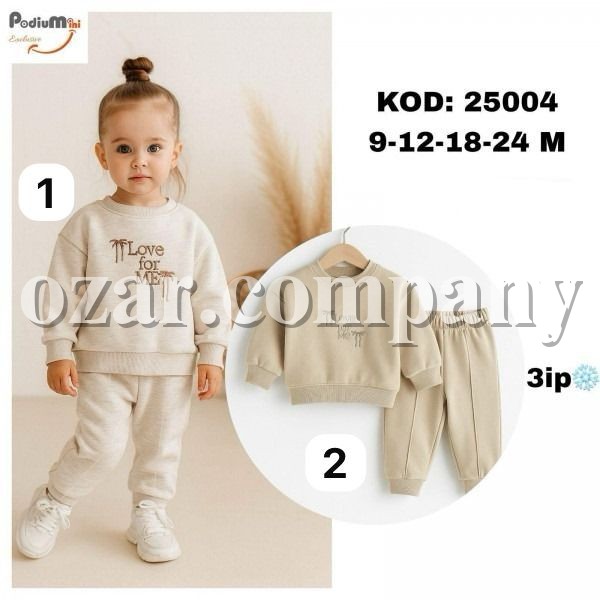 Трикотажный Костюм Тринитка На Флисе Для Девочки PodiuMini (9-12-18-24мес.)