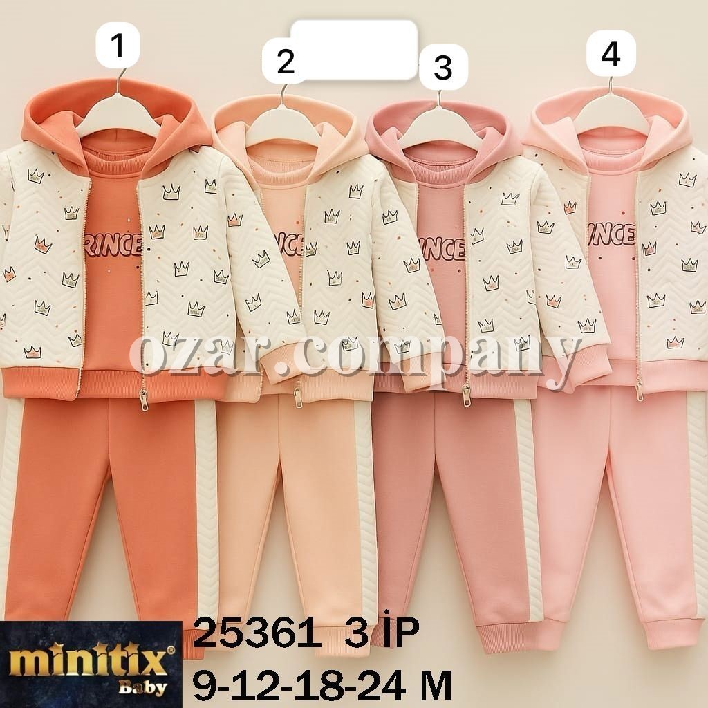 Костюм Тройка Тринитка Для Девочки Minitix (9-12-18-24мес.)