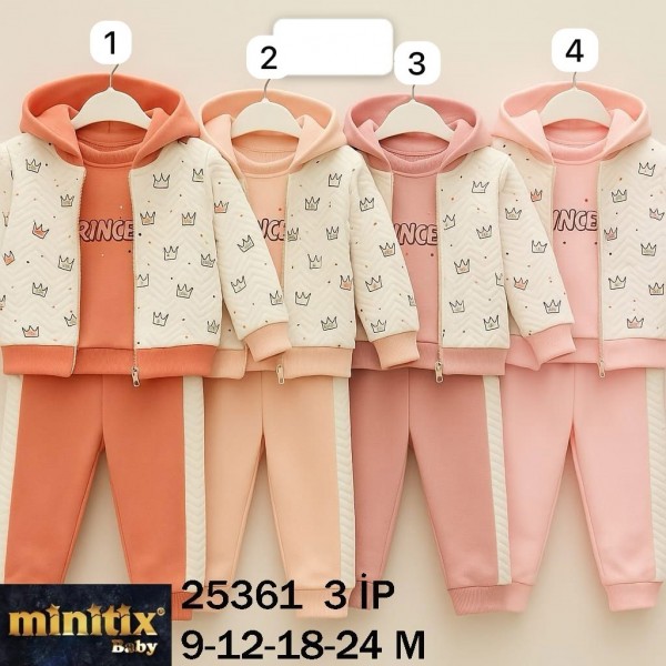 Костюм Тройка Тринитка Для Девочки Minitix (9-12-18-24мес.)