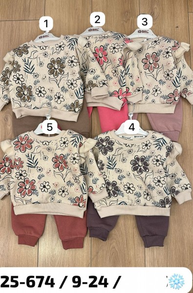 Трикотажный Костюм На Флисе Для Девочки Baby Wood (9-12-18-24мес.)