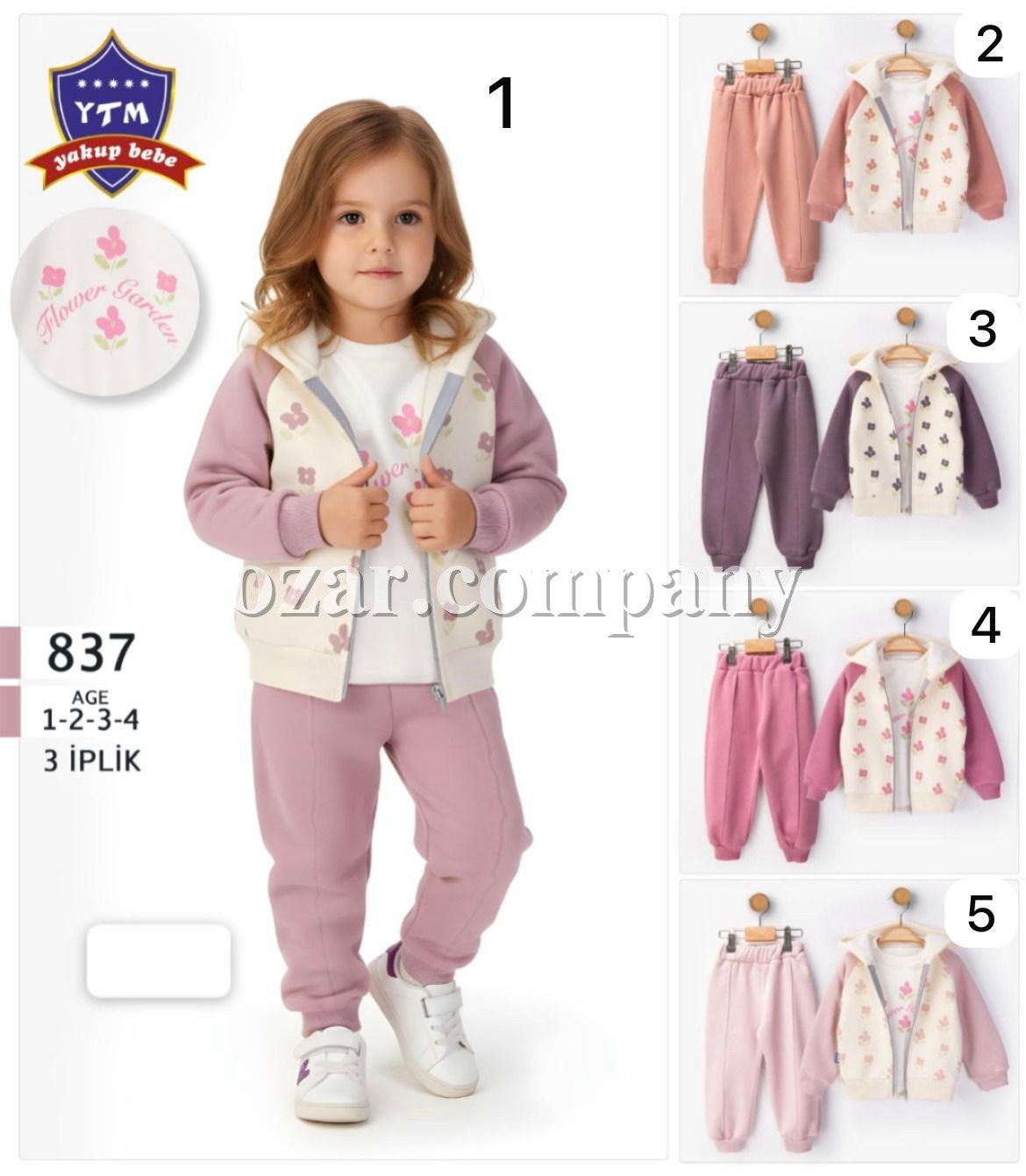 Трикотажный Костюм Тринитка На Флисе Для Девочки YTM (1-2-3-4лет) 
