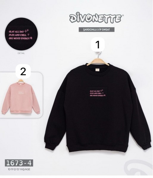 Свитшот Тринитка На Флисе Для Девочки Divonette (10-11-12-13лет)
