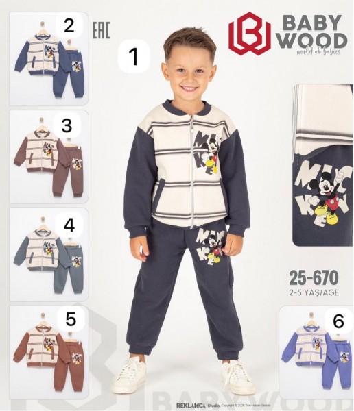 Трикотажный Костюм На Флисе Для Мальчика Baby Wood (2-3-4-5лет)
