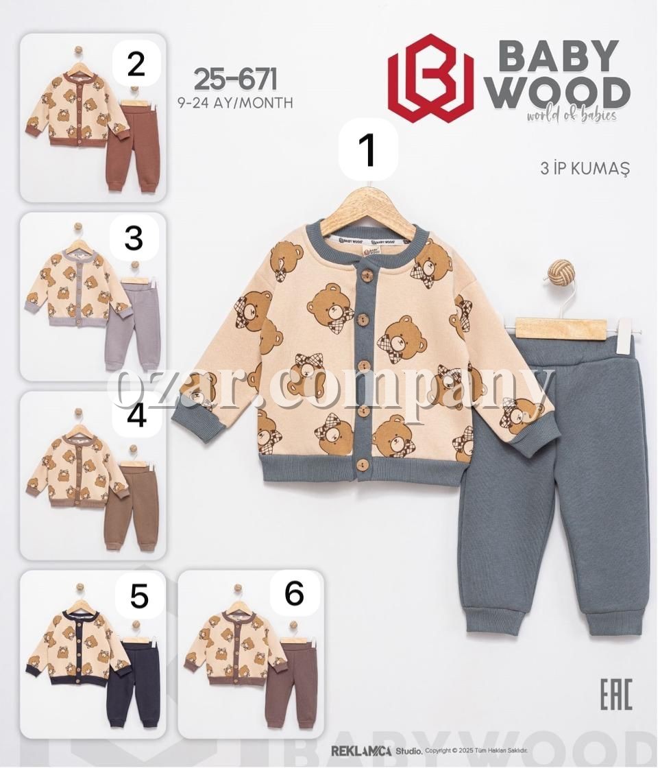 Трикотажный Костюм Тринитка На Флисе Для Мальчика Baby Wood (9-12-18-24мес.)