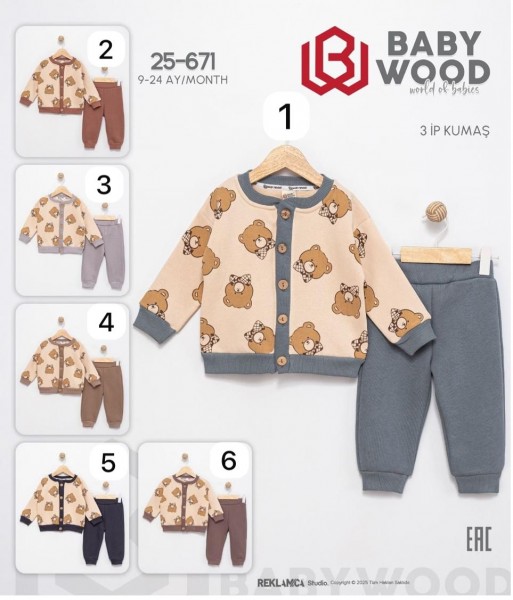 Трикотажный Костюм Тринитка На Флисе Для Мальчика Baby Wood (9-12-18-24мес.)