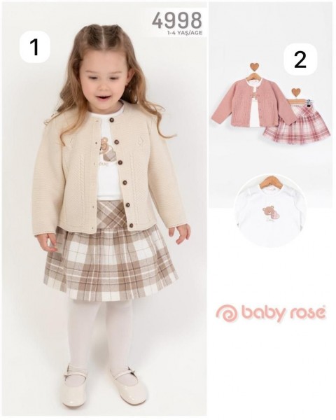 Костюм Тройка Для Девочки Baby Rose (1-2-3-4лет)  Костюм Тройка Для Девочки Baby Rose (1-2-3-4лет)