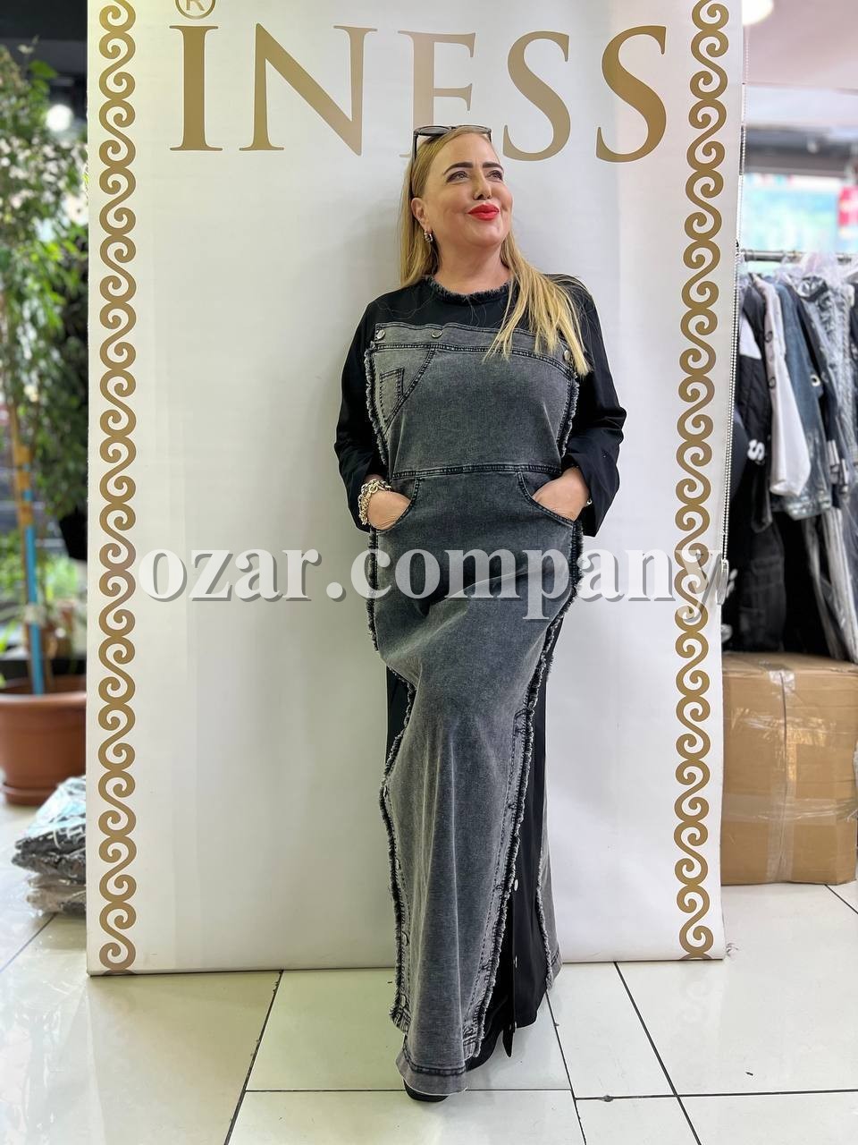 Женское Джинсовое Платье Iness (Большие размеры) Женское Джинсовое Платье Iness (Большие размеры)