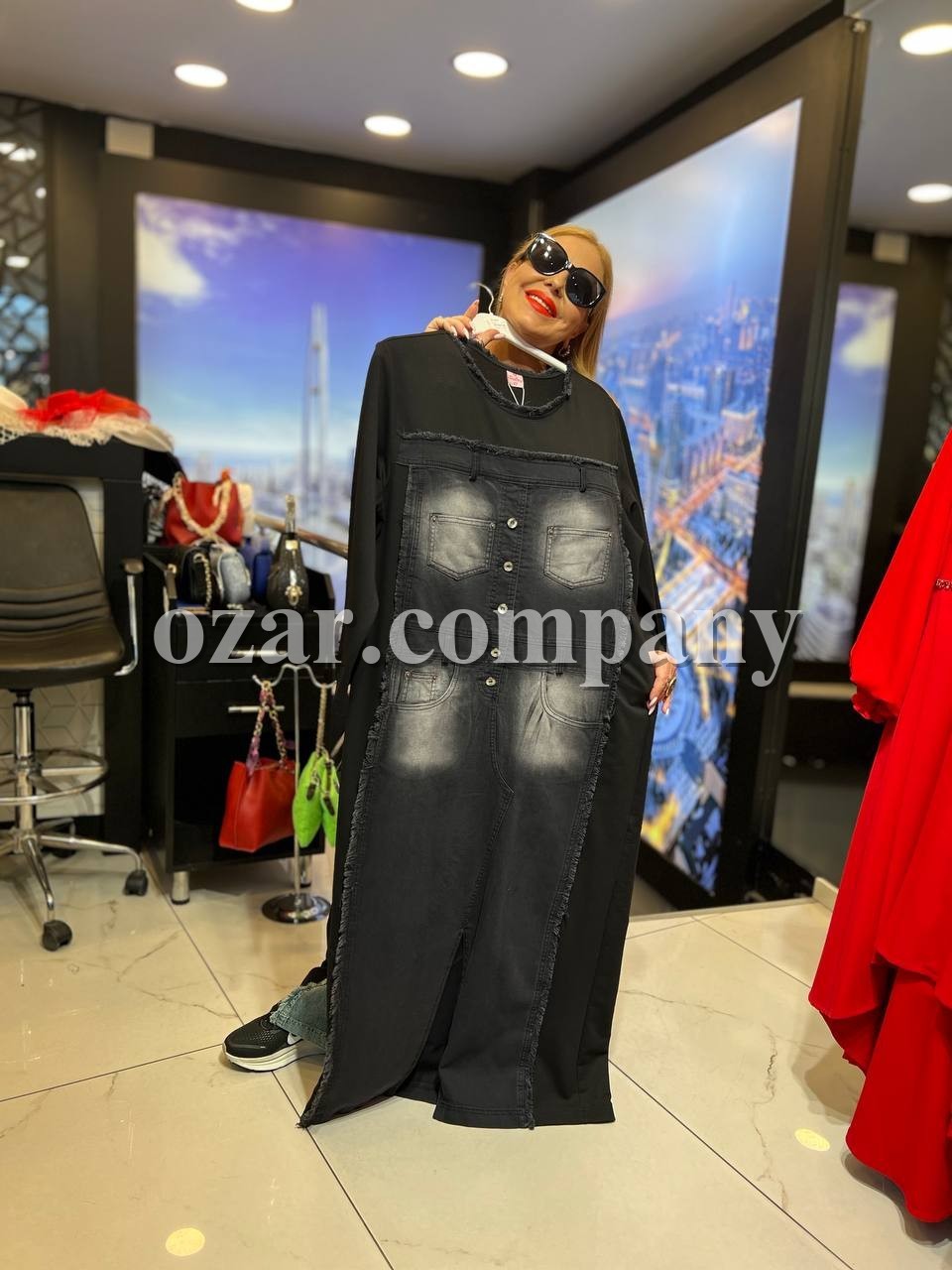 Женское Джинсовое Платье Iness (Большие размеры) Женское Джинсовое Платье Iness (Большие размеры)