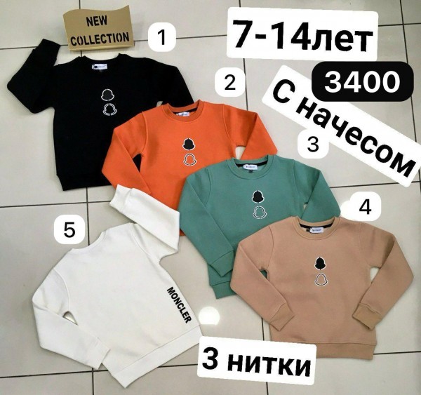 Брендовый Свитшот Тринитка На Флисе Для Мальчика (7-8-9-10-11-12-13-14лет) 