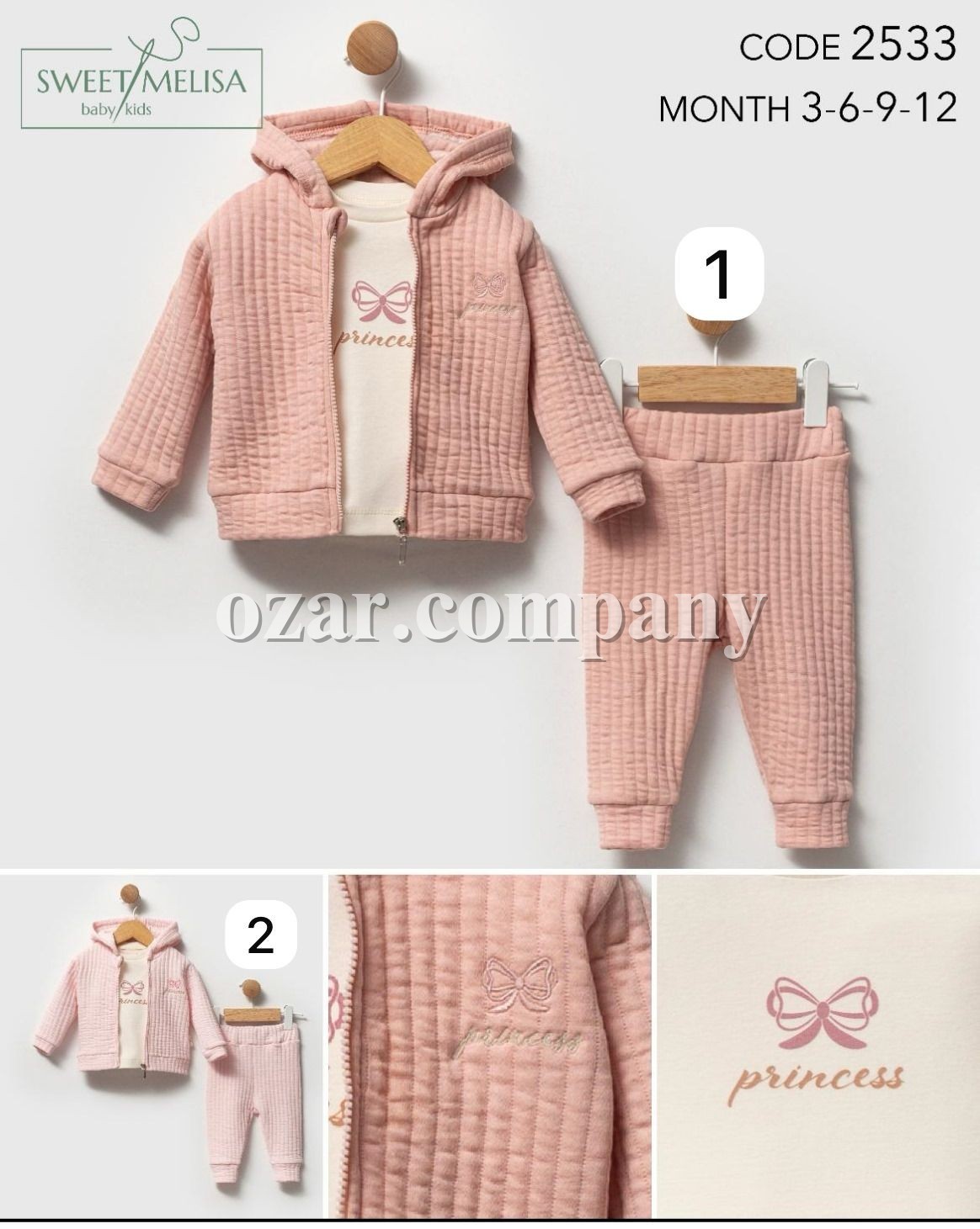 Костюм Тройка Для Девочки Sweet Melisa (3-6-9-12мес.) Костюм Тройка Для Девочки Sweet Melisa (3-6-9-12мес.)