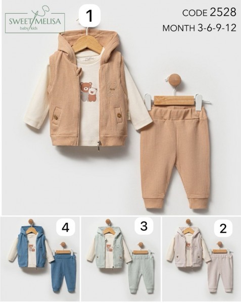 Костюм Тройка Для Мальчика Sweet Melisa (3-6-9-12мес.) Костюм Тройка Для Мальчика Sweet Melisa (3-6-9-12мес.)