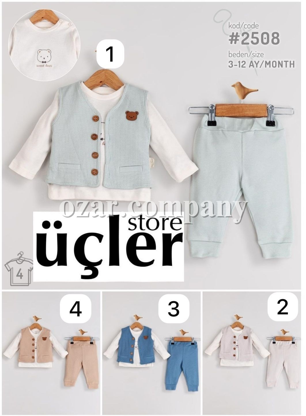 Костюм Тройка Для Мальчика Sweet Melisa (3-6-9-12мес.)