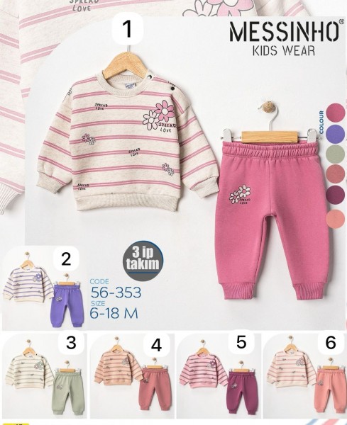 Трикотажный Костюм Тринитка На Флисе Для Девочки Messinho (6-9-12-18мес.)