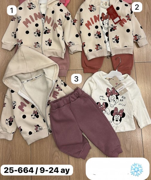 Трикотажный Костюм Тройка На Флисе Для Девочки Baby Wood (9-12-18-24мес.)