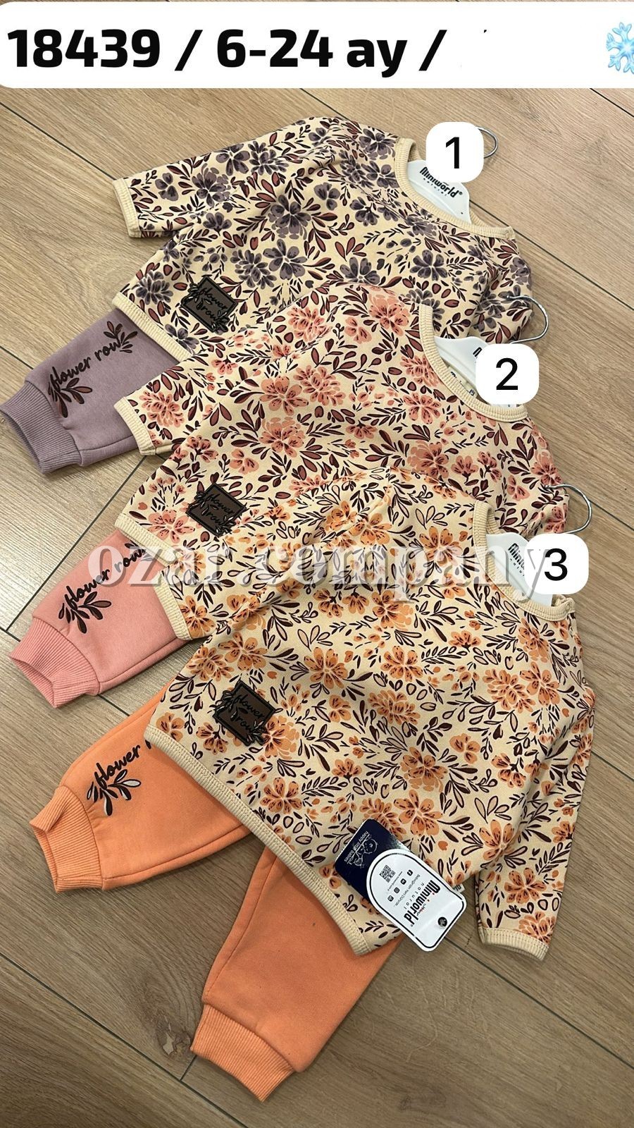 Трикотажный Костюм На Флисе Для Девочки Miniworld (6-12-18-24мес.) Трикотажный Костюм На Флисе Для Девочки Miniworld (6-12-18-24мес.)