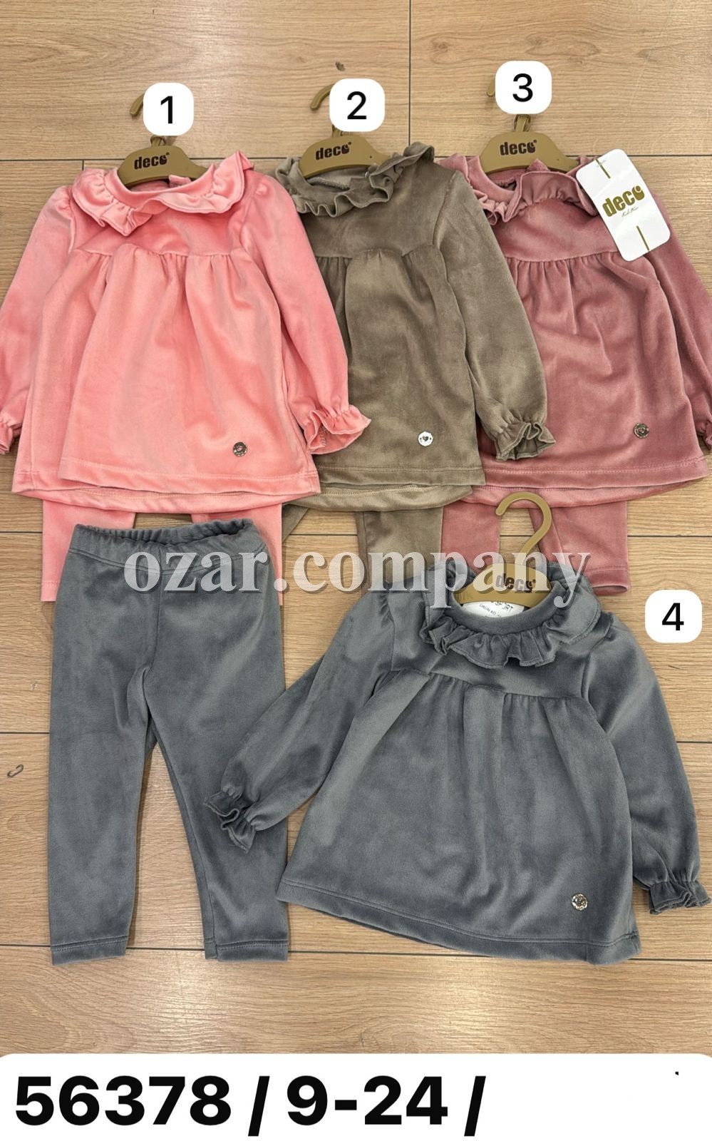 Велюровый Костюм Для Девочки Deco (9-12-18-24мес.) Велюровый Костюм Для Девочки Deco (9-12-18-24мес.)