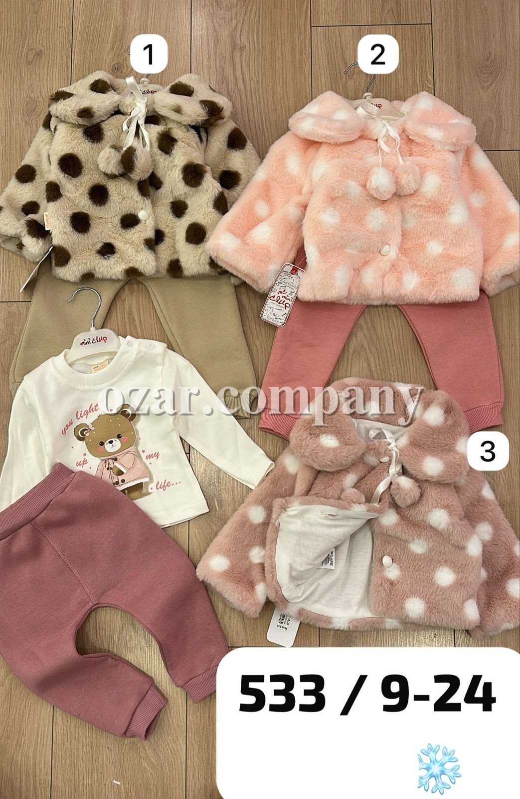 Утеплённый Костюм Тройка Для Девочки Mini Clup (9-12-18-24мес.) Утеплённый Костюм Тройка Для Девочки Mini Clup (9-12-18-24мес.)