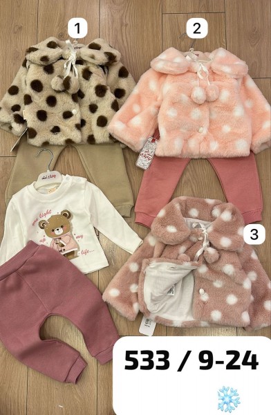 Утеплённый Костюм Тройка Для Девочки Mini Clup (9-12-18-24мес.) Утеплённый Костюм Тройка Для Девочки Mini Clup (9-12-18-24мес.)