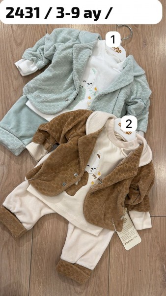 Велюровый Костюм Тройка Для Мальчика Baby Im (3-6-9мес.)