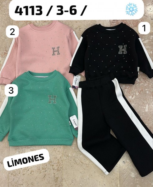 Трикотажный Костюм Тринитка На Флисе Для Девочки Limones (3-4-5-6лет) 