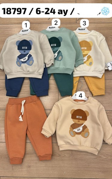 Трикотажный Костюм На Флисе Для Мальчика Miniworld (6-12-18-24мес.) Трикотажный Костюм На Флисе Для Мальчика Miniworld (6-12-18-24мес.)