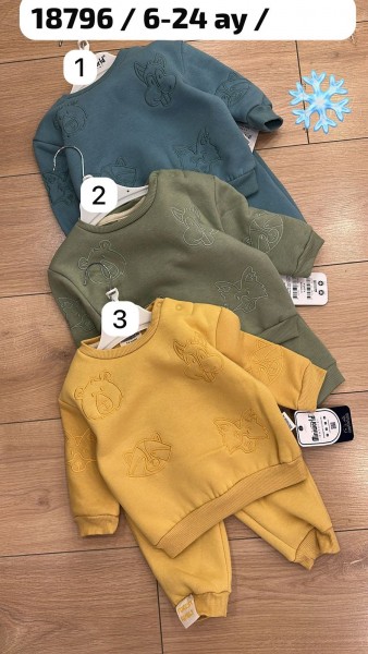 Трикотажный Костюм На Флисе Для Мальчика Miniworld (6-12-18-24мес.) Трикотажный Костюм На Флисе Для Мальчика Miniworld (6-12-18-24мес.)