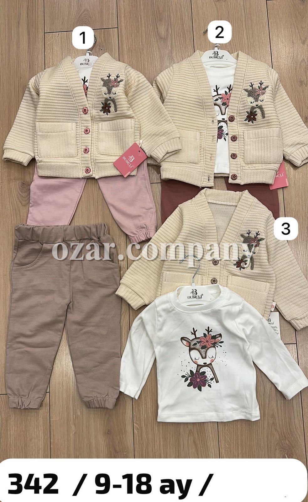 Костюм Тройка Для Девочки Buseli (9-12-18мес.) Костюм Тройка Для Девочки Buseli (9-12-18мес.)