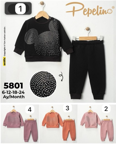 Трикотажный Костюм На Флисе Для Девочки Pepelino (6-12-18-24мес.) Трикотажный Костюм На Флисе Для Девочки Pepelino (6-12-18-24мес.)