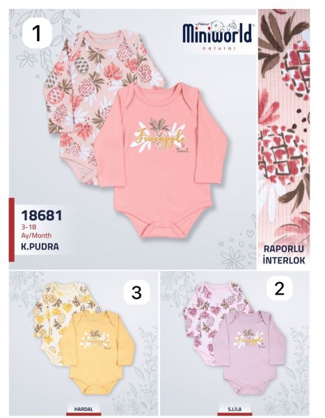 Пара Бодиков Для Девочки Miniworld (3-6/6-9/9-12/12-18мес. по 2шт.)