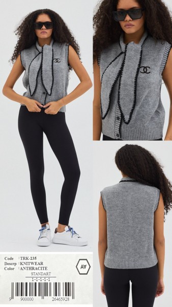 Женский Трикотажный Жилет A.M.N. Женский Трикотажный Жилет A.M.N.