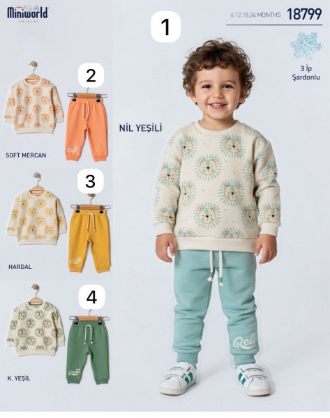 Трикотажный Костюм Тринитка На Флисе Для Мальчика Miniworld (6-12-18-24мес.) Трикотажный Костюм Тринитка На Флисе Для Мальчика Miniworld (6-12-18-24мес.)