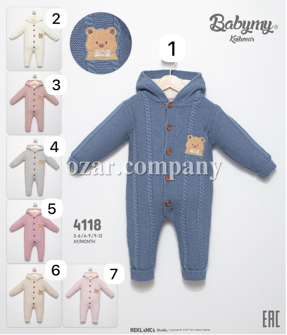 Утеплённый Человечек Для Новорождённых Babymy (3-6/6-9/9-12мес.)