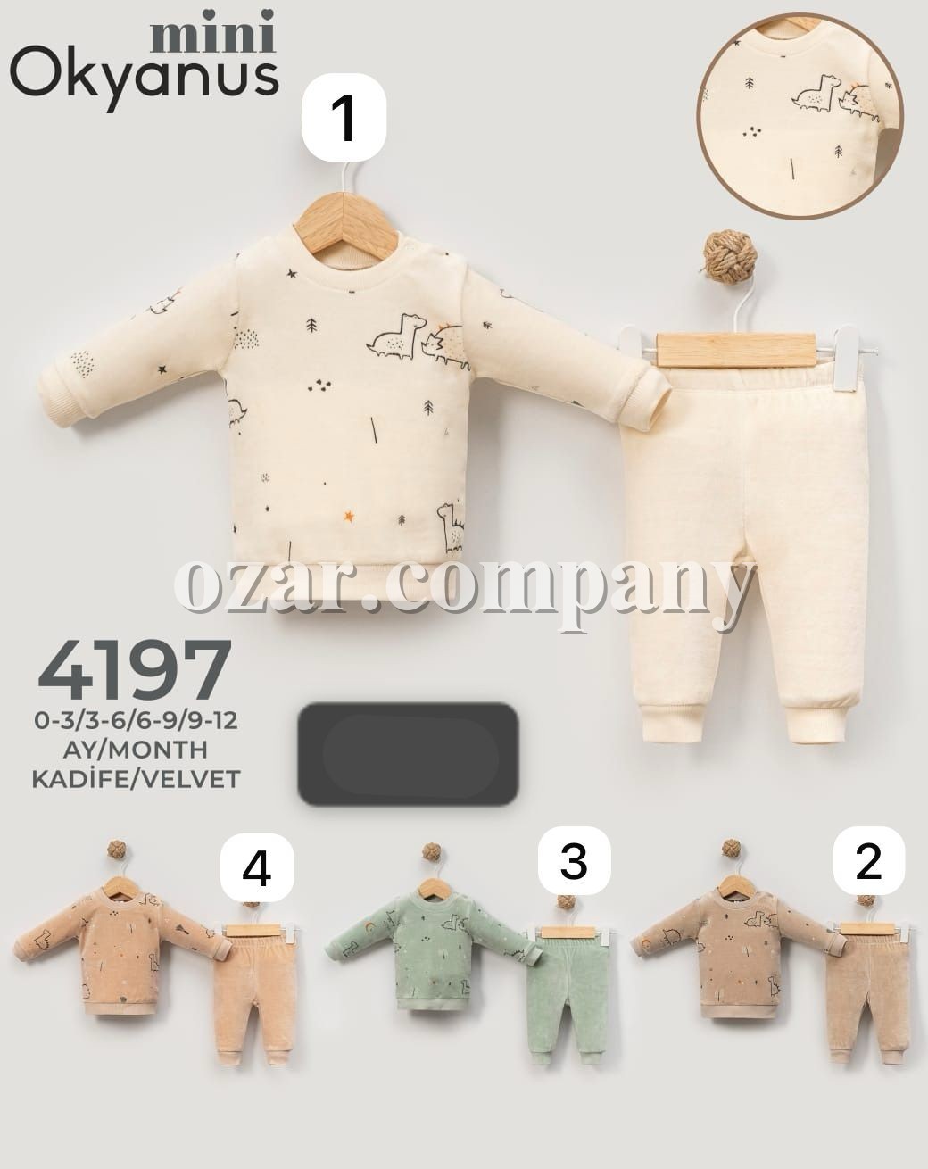 Велюровый Костюм Для Новорождённых Okyanus (0-3/3-6/6-9/9-12мес.)