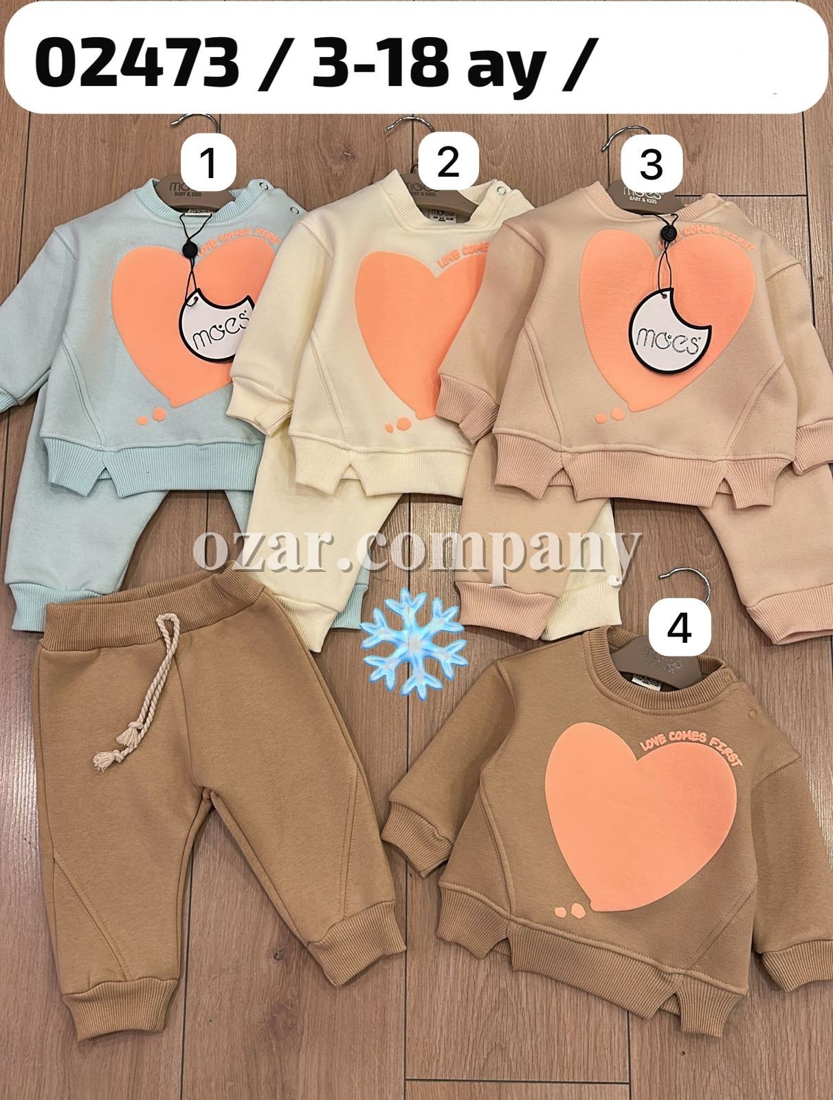 Трикотажный Костюм На Флисе Для Девочки Moes (3-6/6-9/9-12/12-18мес.) Трикотажный Костюм На Флисе Для Девочки Moes (3-6/6-9/9-12/12-18мес.)