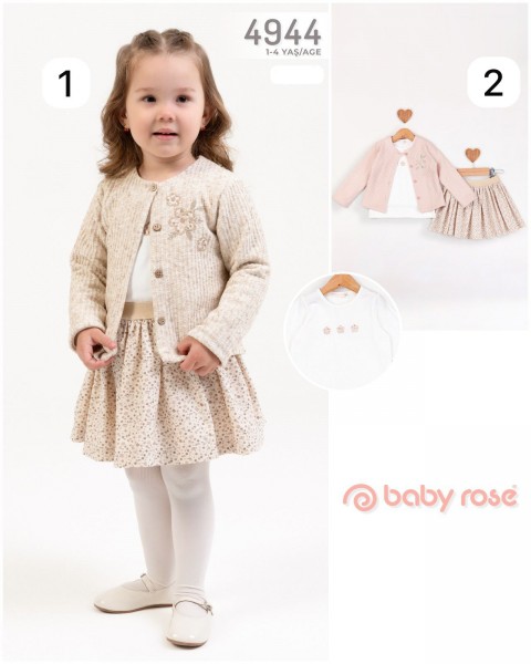Костюм Тройка Для Девочки Baby Rose (1-2-3-4лет)  Костюм Тройка Для Девочки Baby Rose (1-2-3-4лет)