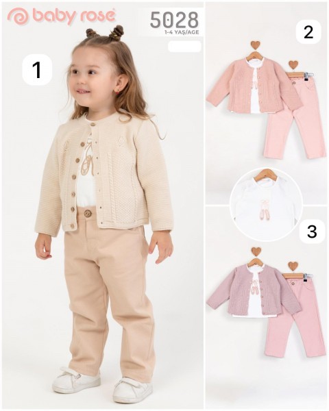 Костюм Тройка Для Девочки Baby Rose (1-2-3-4лет)  Костюм Тройка Для Девочки Baby Rose (1-2-3-4лет)