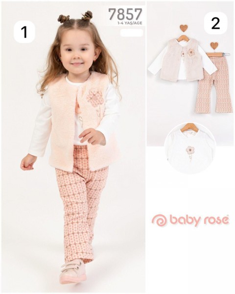Костюм Тройка Для Девочки Baby Rose (1-2-3-4лет)  Костюм Тройка Для Девочки Baby Rose (1-2-3-4лет)