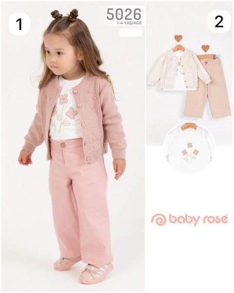 Костюм Тройка Для Девочки Baby Rose (1-2-3-4лет)  Костюм Тройка Для Девочки Baby Rose (1-2-3-4лет)